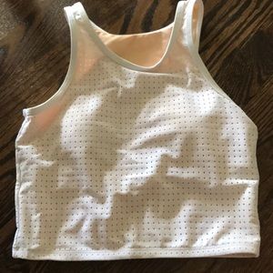 Fabletics White Padded Workout Crop Top